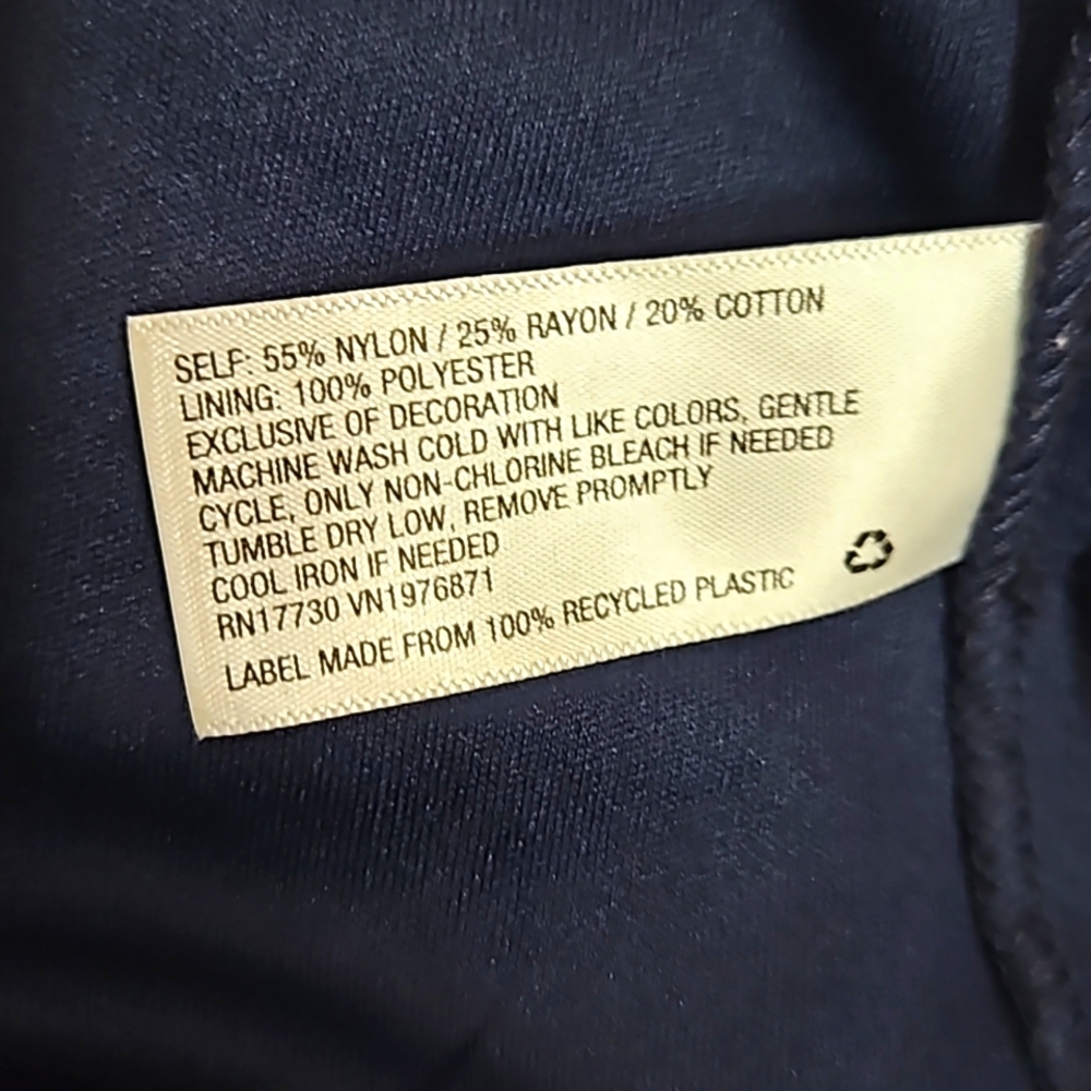 Xhilaration Dark Blue Floral Laced Bell Sleeve Dress Size Medium - Picture 6 of 8